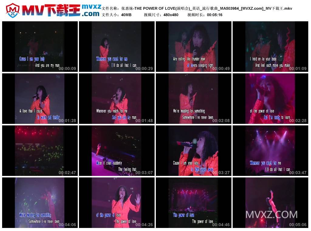张惠妹-THE POWER OF LOVE(演唱会)_英语_流行歌曲_MA503984